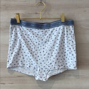 Victoria's Secret Boxer Briefs - White with Blue Pattern
